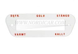 Text plate for heater Volvo 544 210 Zweedse tekst 660528