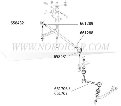 Écrou de biellette de direction- gauche Volvo 544 210 Amazon 1800S E ES 142 144 145 164 661288-2