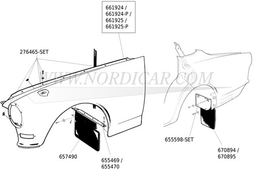 Front wing- Right Volvo Amazon 661925-2