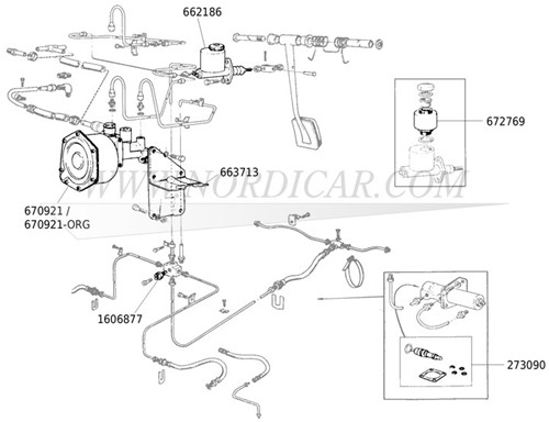 Bracket, Brake booster Volvo Ama ('61-'68) 663713-2