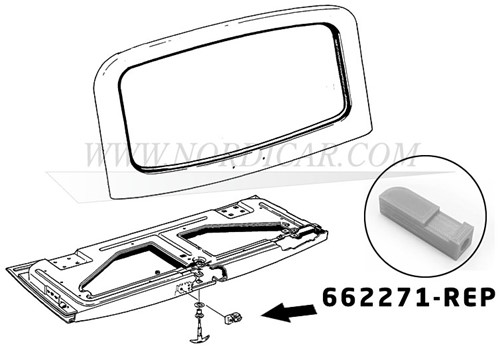 Stop plate, Tailgate upper Volvo Amazon Combi P220 662271-3