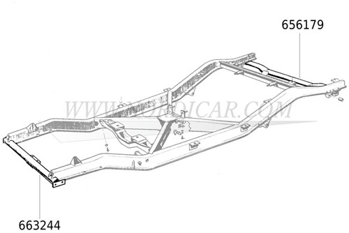 Chassisbalk Volvo 445 210 onder reservewielbak 656179-2