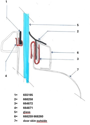 Clip, fenêtre à joint racleur en caoutchouc (extérieur) Volvo P1800 P1800S P1800E 1800ES 664872-2