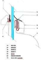 Sierlijst Links Volvo 1800 ES (onder schuifraam) 683464-2