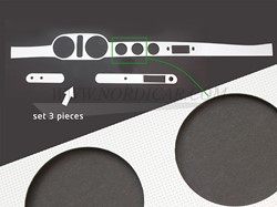 Dashboard paneel set aluminium 3 delig Volvo P1800S ('61-'67) LHD 665432