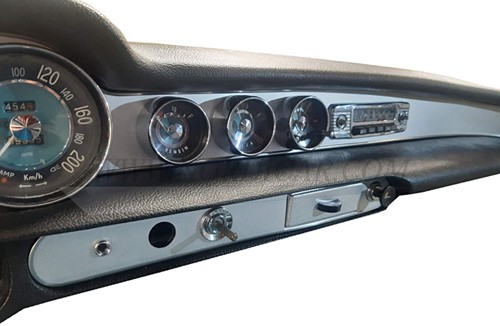 Armaturenbrettsatz Aluminium 3-teilig Volvo P1800S ('61-'67) LHD 665432-2