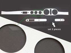 Dashboard paneel set aluminium 3 delig Volvo P1800S ('61-'67) RHD 665993