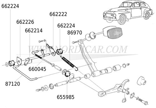 Hulpas koppeling Volvo 544 662214-2