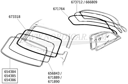 Lunette arrière chauffable claire Volvo P120 P130 673712-2