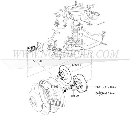 Remtrommel Voor - reproductie - vaste naaf Volvo 444 445 544 210 Ama 667102-3