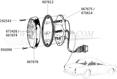 Achterlicht glas bout Volvo Ama 950099-2