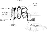 Lens, taillight red/red/white Volvo Amazon 667674-2