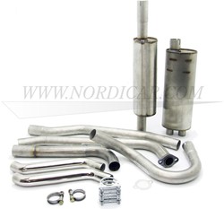 Uitlaatset RVS enkele voorpijp Volvo P1800S 61-66 667980