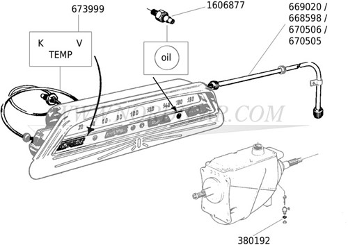 Temperatuurmeter Volvo 544 210 Amazon groen/rood 673999-2