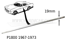 Trim moulding door- Left Volvo P1800S P1800E 1800ES, 1967-1973, 19mm 671981