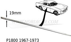 Baguette de portière droite Volvo P1800S P1800E 1800ES, 1967-1973, 19mm 671982