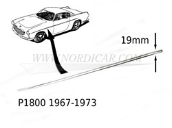 Baguette d'aile avant gauche Volvo P1800S P1800E 1800ES, 1967-1973, 19mm 671987