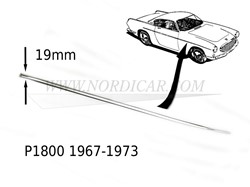Baguette d'aile avant droite Volvo P1800S P1800E 1800ES, 1967-1973, 19mm 671988