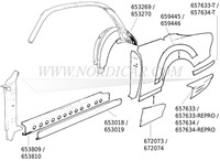 Rear fender- Left Volvo Ama sedan 120 130 657633-2