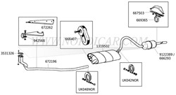 Auspuffhalter Volvo Ama 67 B18/20 dubelel voorpijp 672262