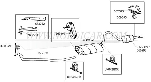 Collier de serrage d'échappement Volvo Ama dubbele voorpijp 942568-2