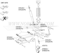 Shock absorber bushing- Front- polyurthane Volvo 544 Ama 1800 140 160 670129-2