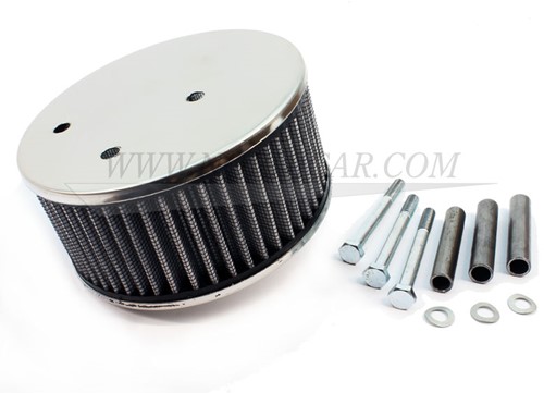 Filtre à air Chrome Hi-Performance avec ventilation connexion Volvo B18 B20 SU HS6 3 bouts uitwasb ala K&N 672280-3