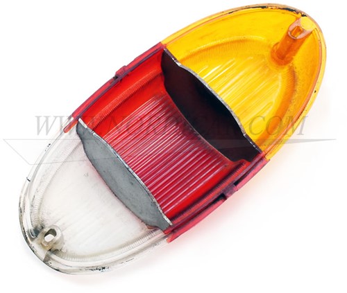Lichtscheibe, Heckleuchte orange/rot/weiss -Gebrauchtteil Volvo Amazon 1961-1970 672426-3