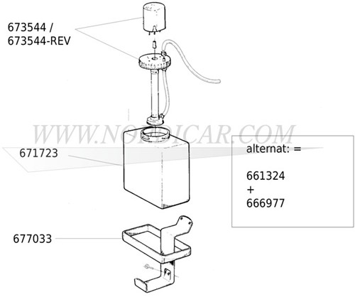 Window washer reservoir Volvo Ama 1800 140 671723-3