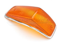 Flasher lens with chrome rim- Left- Front Volvo 140 -73 676307