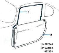 Door seal- Left  Volvo P1800 672152-2