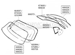 Windscreen- tinted with sunvisor Volvo 1800S/E/ES 683726