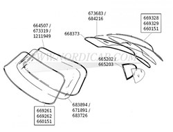 Pare-brise avant- clair Volvo 1800S/E/ES 683894