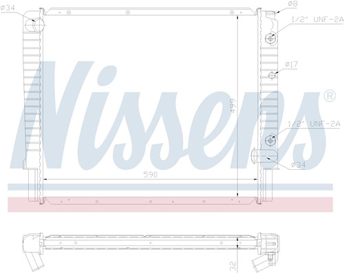 Radiator Nissens 740 760 D24T D24TIC 6842458-2