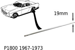 Zierleiste Seitenwand hinten- links Volvo P1800S P1800E 1800ES, 1967-1973, 19mm 685982
