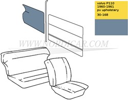 Side panel cover set, left and right - blue Volvo PV544 690091