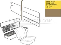 B-stijl bekleding set Nougat Links + Rechts  Volvo PV544 code 37-194 40-197 690489-3