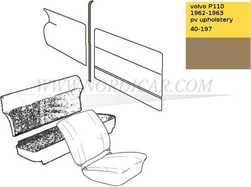 B-Säule Panel Nougat Links und Rechts Volvo PV544 code 37-194 40-197 690489-3