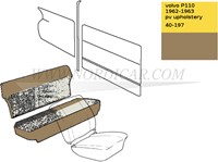 Rücksitzbezug Nougat Satz, Sitz und Rücken Volvo PV544 code 40-197 690515