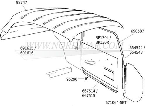 Kick panel set- black- Lef and ight Volvo Amazon 671064-2