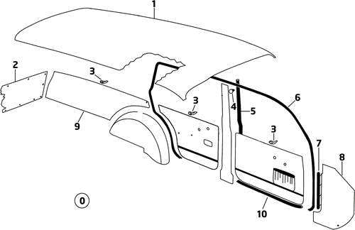 Windfangkeder Volvo Amazon P220 690589-2