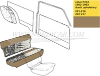 Achterbank bekleding set Nougat Zitting + Rugleuning Volvo P210 code 222-217 690642