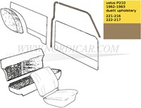 B-stijl bekleding set Nougat Links + Rechts Volvo P210 code 221-216 222-217 690646