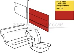 Door panel Red, Left and Right  Volvo 544 1962 690782