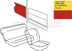 Rückwandverkleidung rot Volvo PV 690786