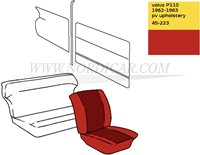 Stoel bekleding set rood zitting + rugleuning (1 stoel) Volvo 544 1962 code 45-223 690792
