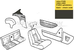 C-pillar panel set- Rear Left and Right- Black Volvo P1800S 691029