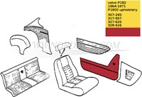 Türverkleidung Satz- rot- unten links und rechts Volvo P1800S 691047