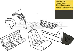 Kick panel set- black- Left and Right Volvo P1800S 691049
