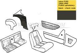 Zijpaneelset Zwart Achterzijde Links + Rechts  Volvo 1800S 691056